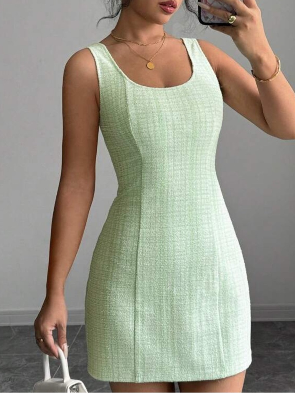 Light Green Knit Tank Easter Dress
